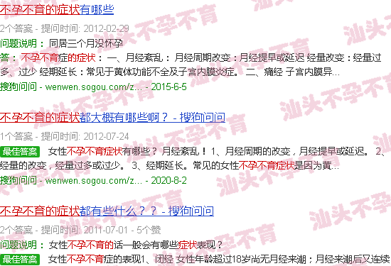 汕头不孕不育的症状